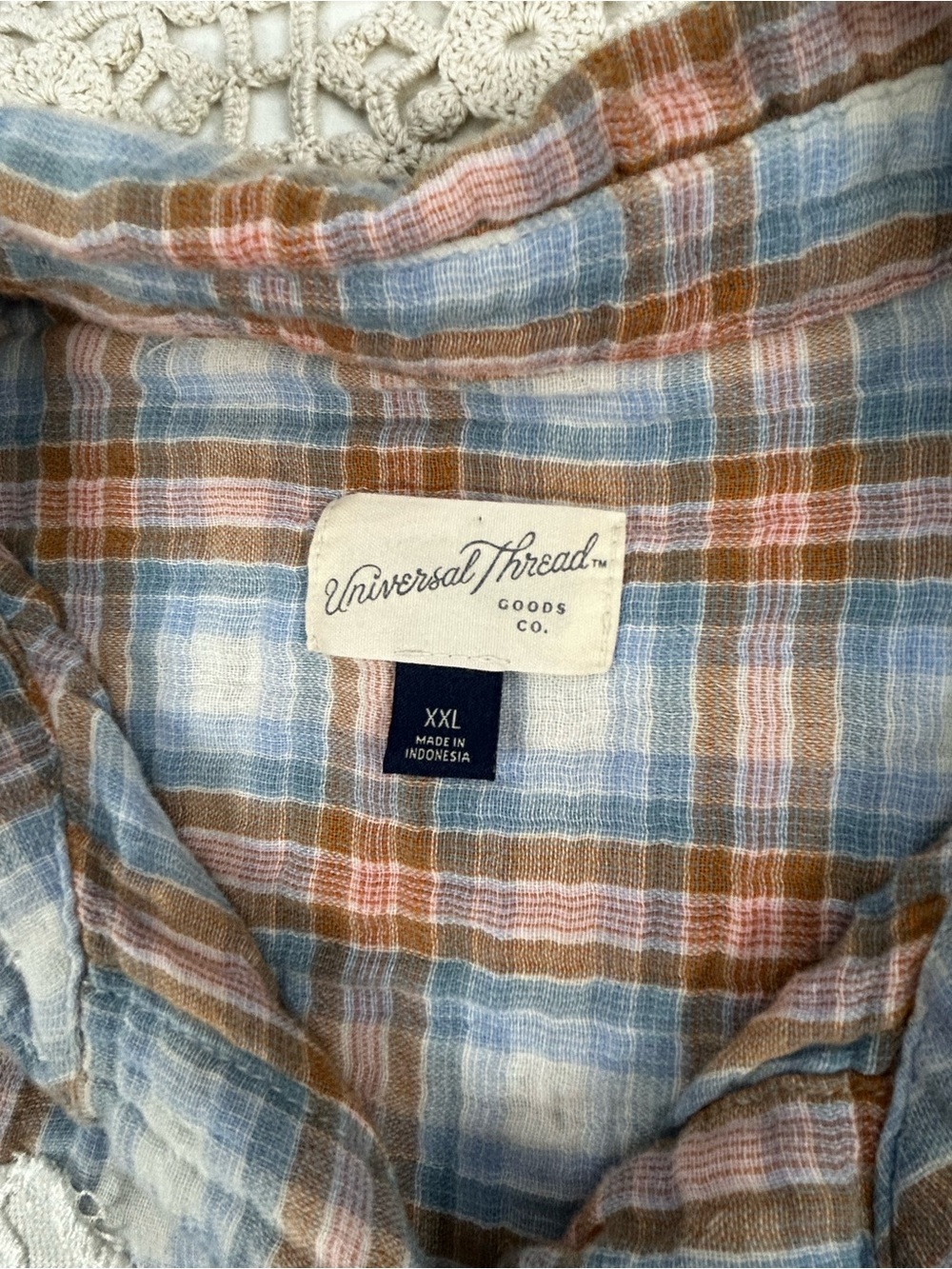 Handmade Boho Upcycled Plaid Shirt | Women’s XXL | Cottagecore • Whimsical • One - Picture 9 of 12